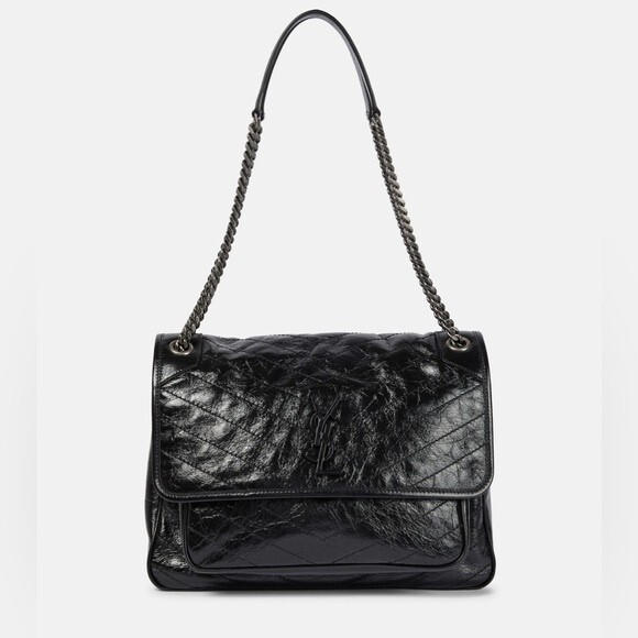 NWOT SAINT LAURENT Niki Large Leather Shoulder Bag Black - Picture 1 of 8